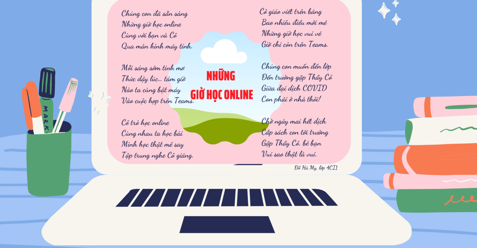 Những giờ học online - thơ của Đỗ Hà My 4CI1