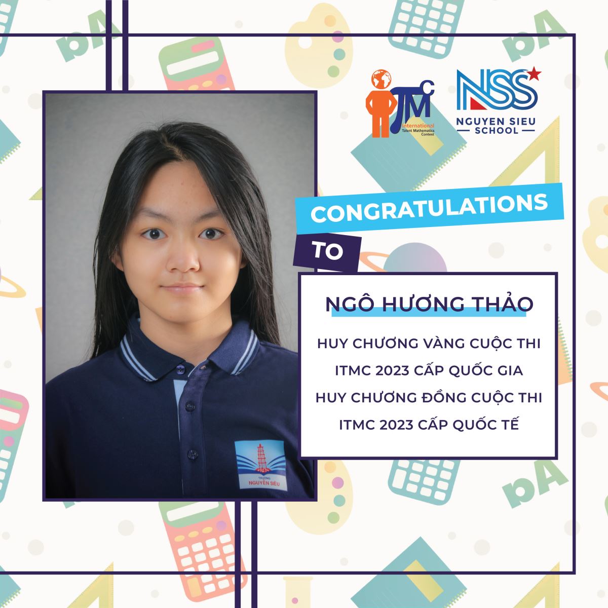 NSer đạt Huy chương Đồng cuộc thi Tìm kiếm Tài năng Toán Quốc tế