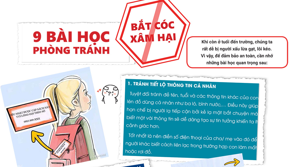 9 bài học phòng chống bắt cóc, xâm hại