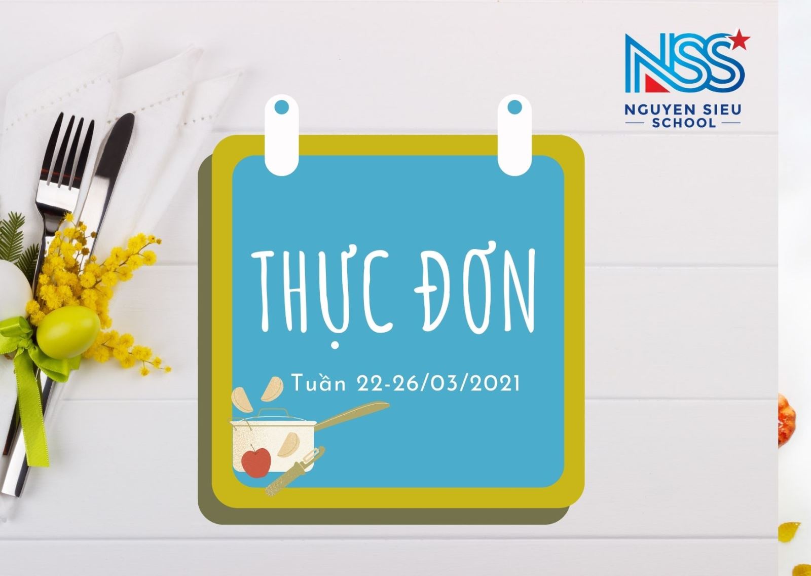 Thực đơn Tuần 22-26/03/2021