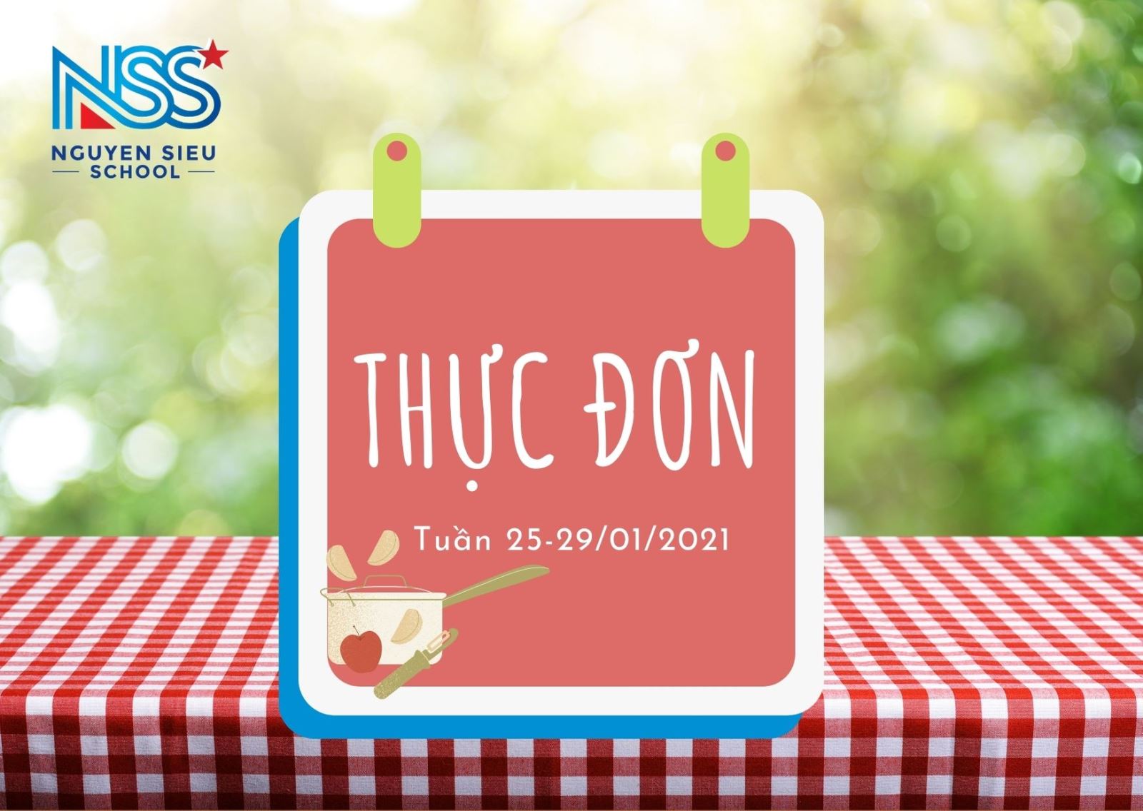 Thực đơn Tuần từ 25-29/01/2021