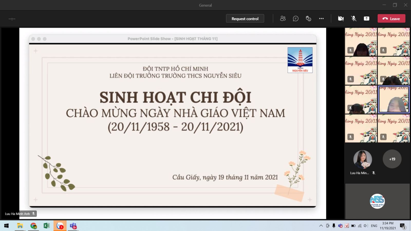 SINH HOẠT ĐOÀN - ĐỘI THÁNG 11 CHÀO MỪNG 39 NĂM NGÀY NHÀ GIÁO VIỆT NAM