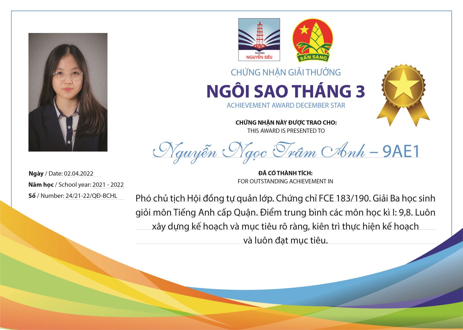 Ngôi sao tháng 3/2022