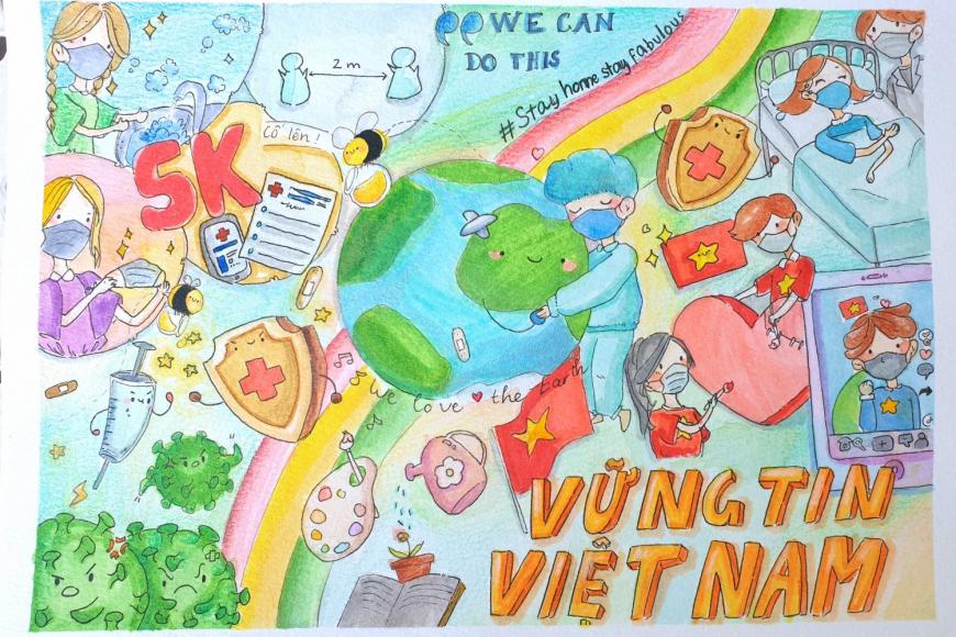 Vững tin Việt Nam - sắc màu tuổi thơ gửi tuyến đầu chống dịch