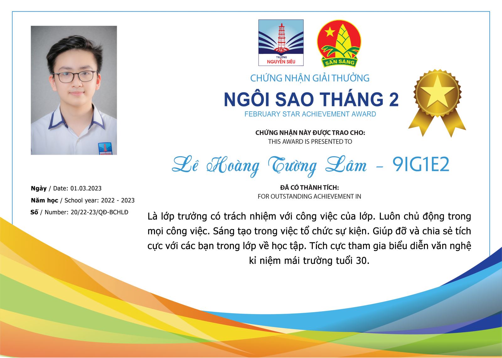 Ngôi sao tháng 1 và 2 gọi tên ai?