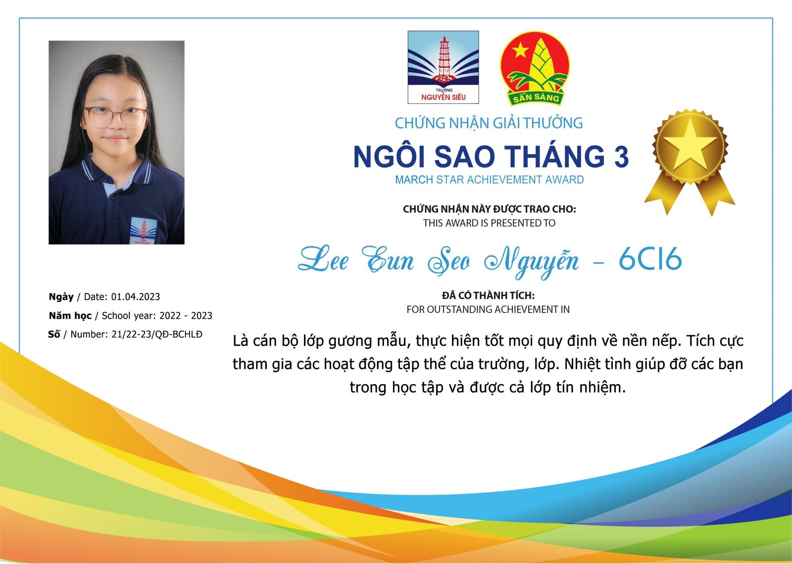 Ngôi sao tháng 3/2023