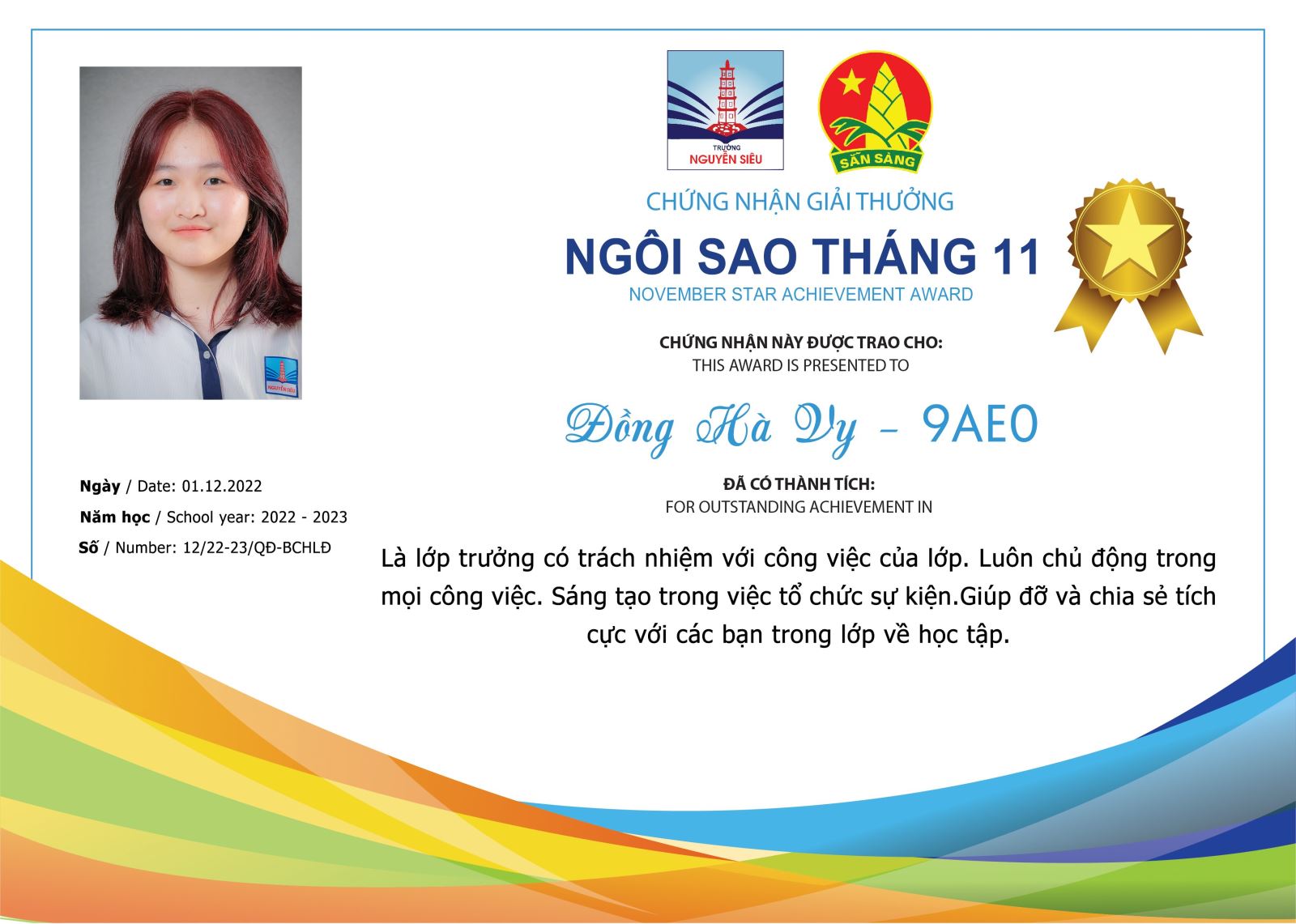 Cùng đến với Ngôi sao tháng 11/2022