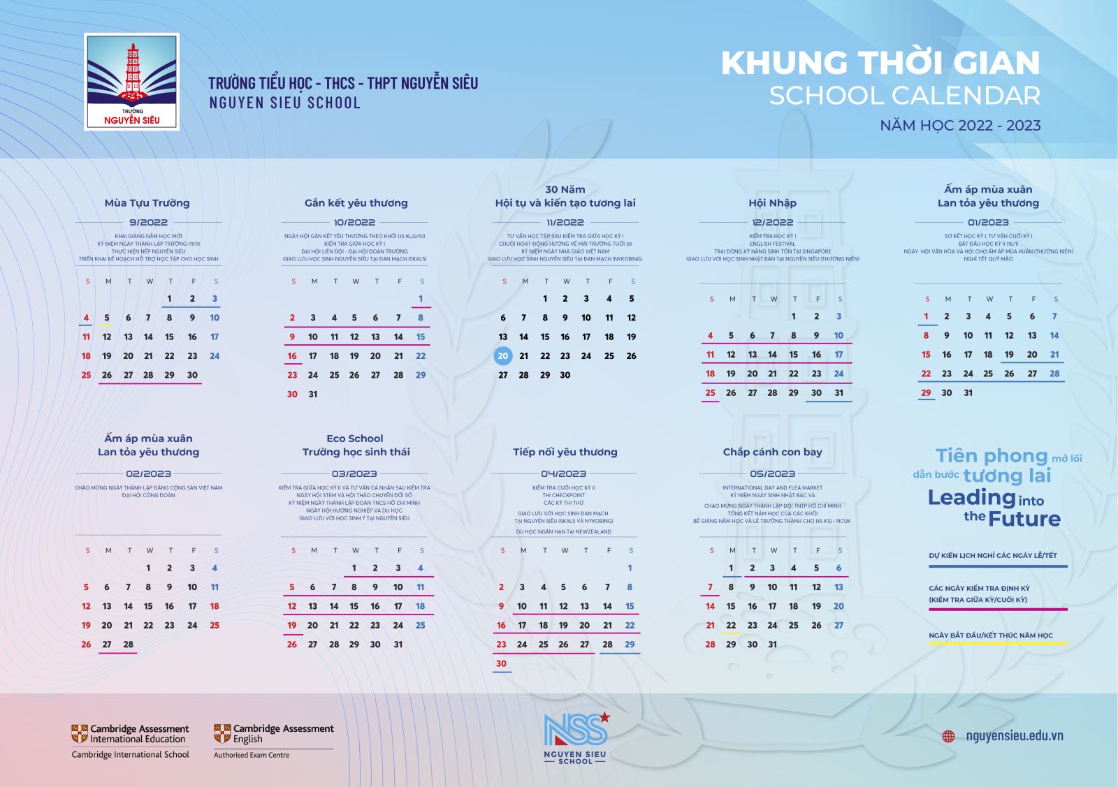 Khung thời gian năm học 2022-2023