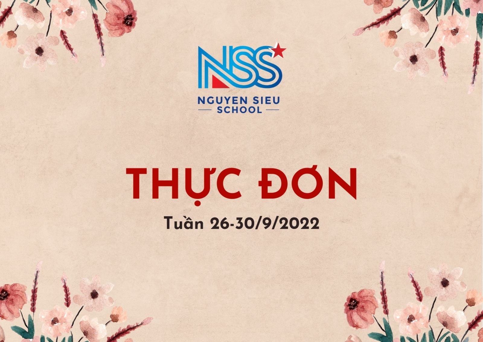 Thực đơn Tuần 26-30/9/2022