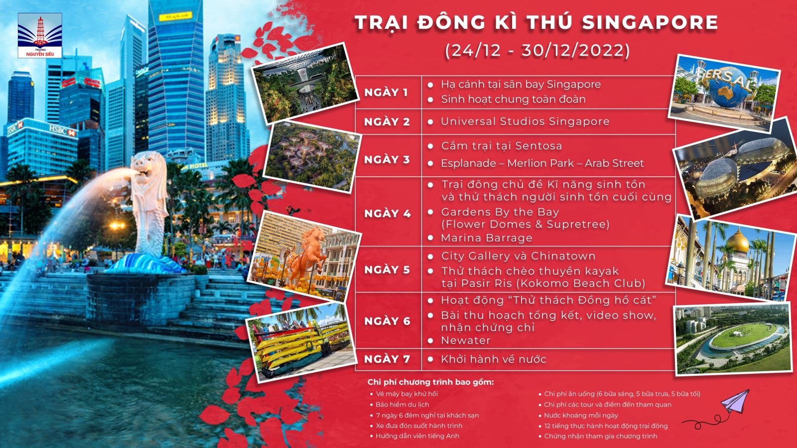 Mở link đăng kí CHƯƠNG TRÌNH TRẠI ĐÔNG KÌ THÚ TẠI SINGAPORE (24 - 30/12/2022)