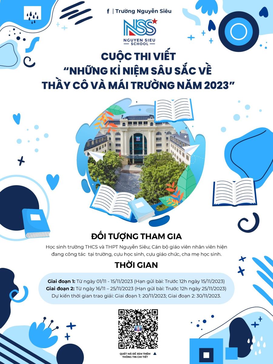 CUỘC THI VIẾT “Những kỉ niệm sâu sắc về thầy cô và mái trường năm 2023”