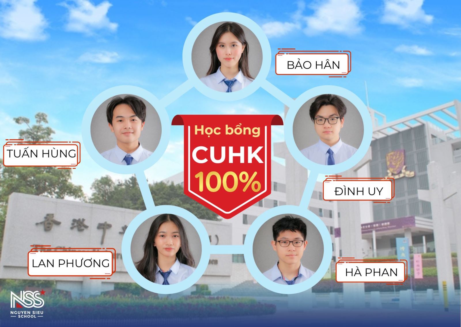 CHÚC MỪNG 5 NS-ers ĐƯỢC 🅒🅤🅗🅚 TRAO HỌC BỔNG 𝟭𝟬𝟬% TRONG MÙA NHẬP HỌC 2024