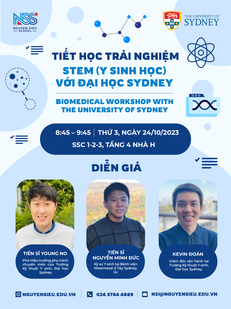 HỌC THỬ STEM NGÀNH Y SINH HỌC VỚI CHUYÊN GIA ĐẾN TỪ ĐẠI HỌC SYDNEY